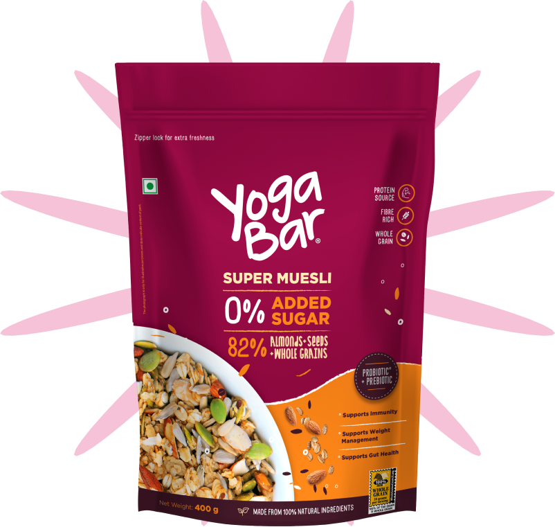 Yoga Bar Muesli 0% Added Sugar No Added Sugar Healthy Breakfast with 82%  Almonds Seeds & Wholegrains 400 g - Buy online at ₹293 near me
