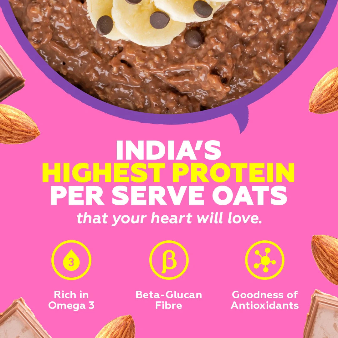 Yogabar 20G High Protein Oats 850G, Choco Almond Oatmeal