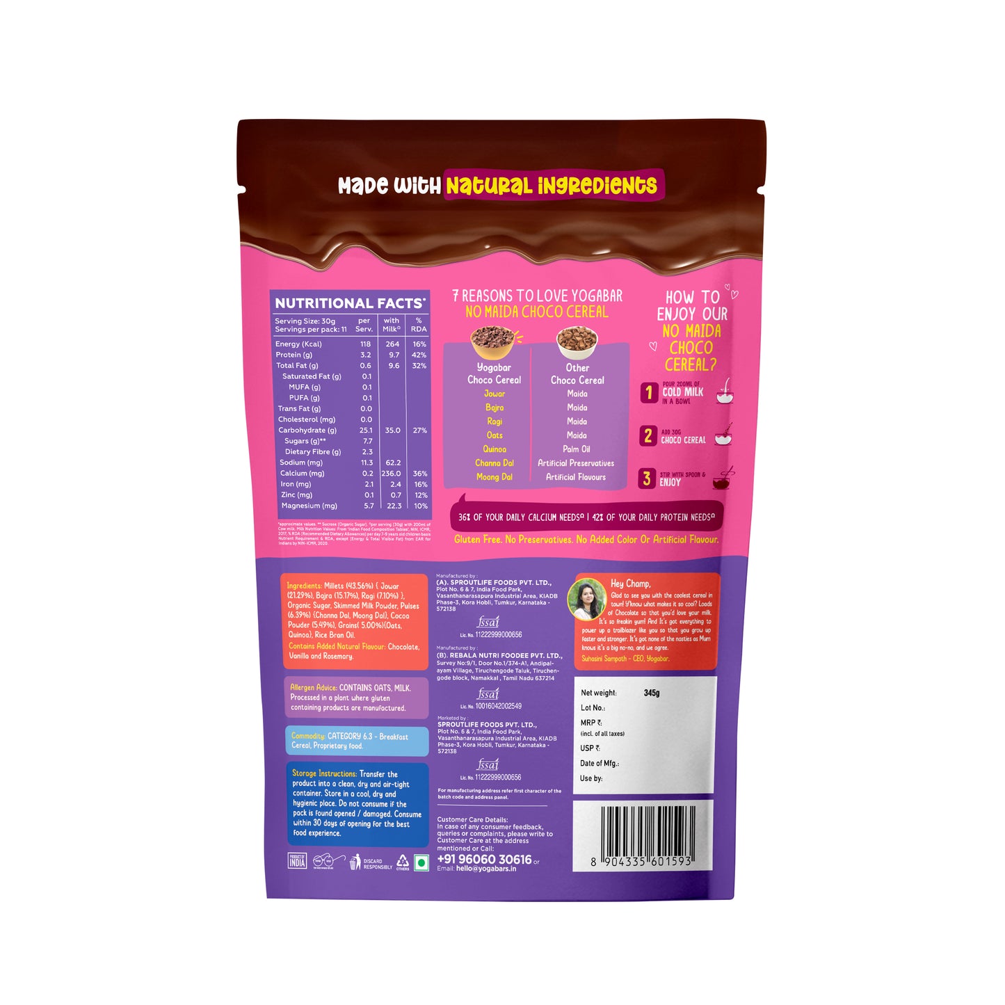 No Maida Choco Cereal, 345g